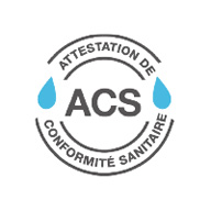 Sale of certified ACS expansion vessels and pressure tanks: Attestation Conformité Sanitaire, France