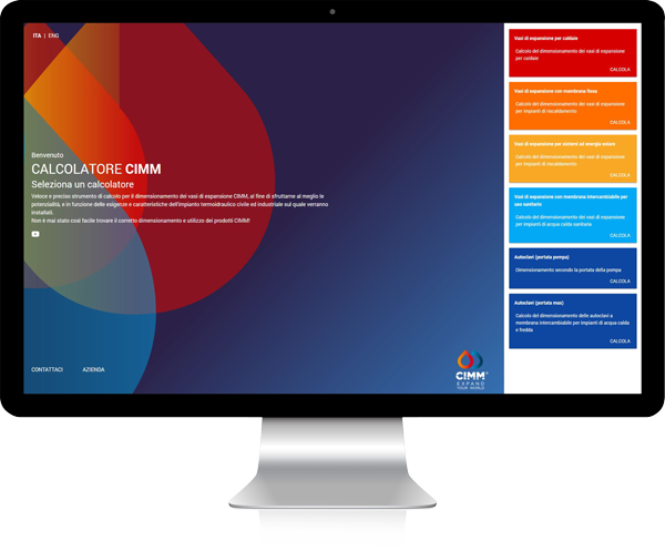 Software di calcolo per dimensionamento vasi di espansione e autoclavi CIMM SpA